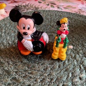 VTG MICKEY (SUPERIOR TOY CO)AND MINNIE MOUSE(BURGER KING KIDS CLUB 1991 ERA)